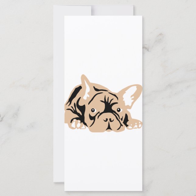 Carte Bouledogue Français rose (Devant)