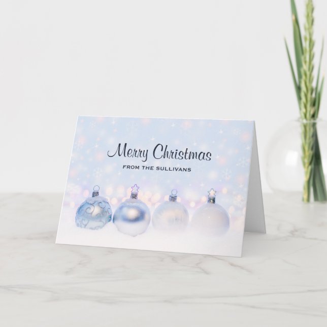 Carte Boules de Noël métalliques magiques Photographie (Devant)