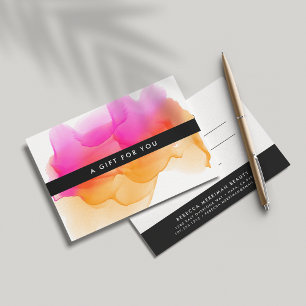 Carte Boulot d'aquarelle moderne Certificat cadeau