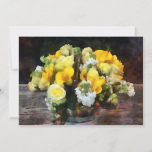 Carte Bouquet Avec Roses et Calla Lilies