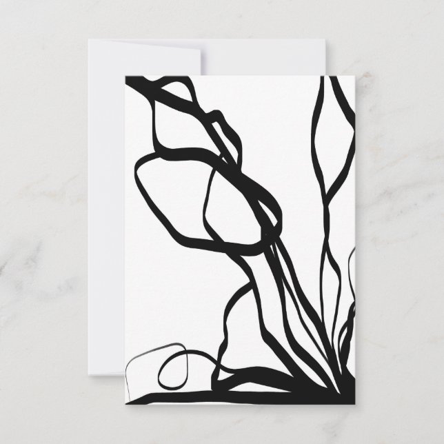 Carte Bouquet Blanc : Abstrait blanc & noir (Devant)
