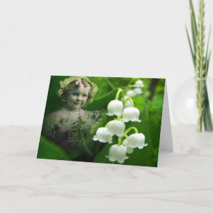 Carte Bouquet blanc doux de fleur de Bell du muguet