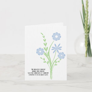 Carte bouquet bleu sympathie merci
