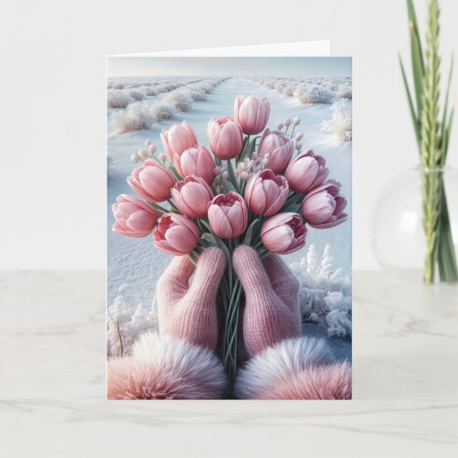 Carte Bouquet d'anniversaire néerlandais Tulip (Devant)