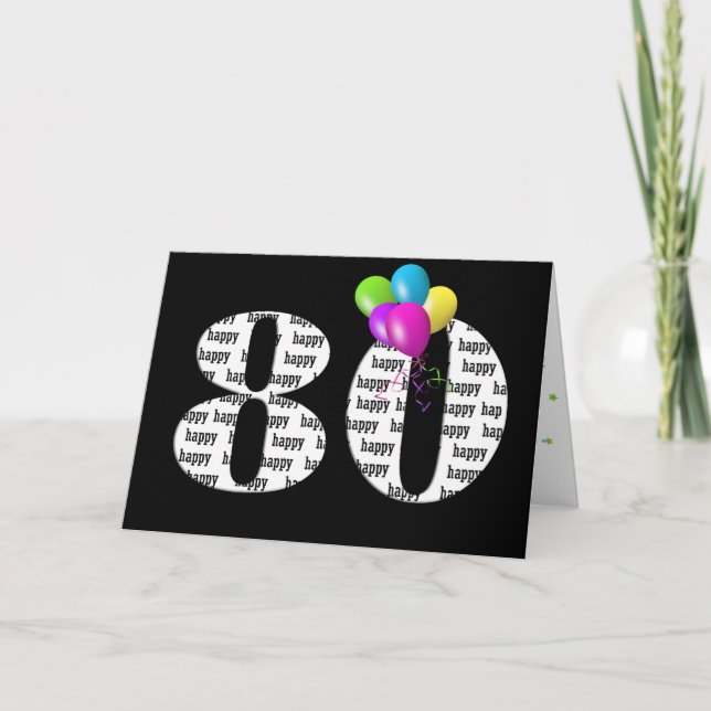 Carte Bouquet de ballon 80e anniversaire (Devant)