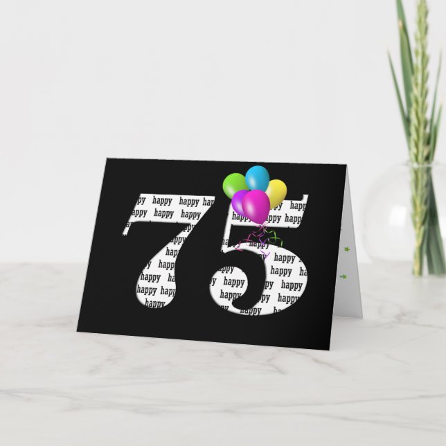 Carte Bouquet de ballon à 75e anniversaire (Devant)