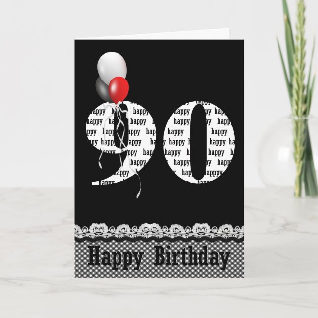 Carte Bouquet de ballon à 90e anniversaire (Devant)