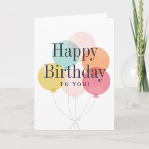 Carte Bouquet de ballons joyeux anniversaire plié