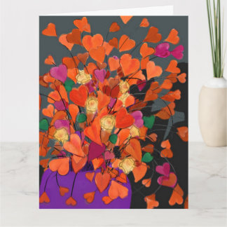 Carte Bouquet de cœurs d'anniversaire