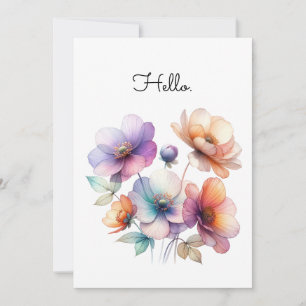 Carte Bouquet de fleurs aquarelles personnalisables