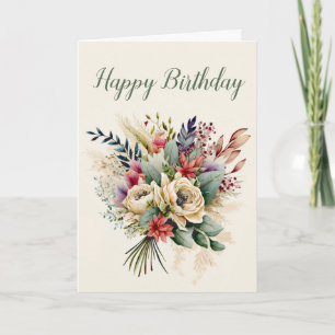 Carte Bouquet de fleurs d'aquarelle