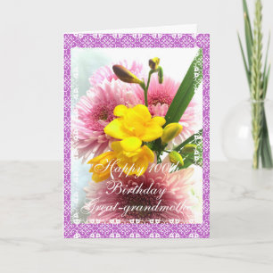 Carte Bouquet de fleurs de 100e anniversaire de la grand
