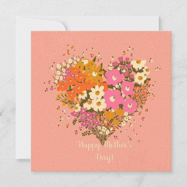 Carte Bouquet de fleurs de printemps pour mère (Devant)