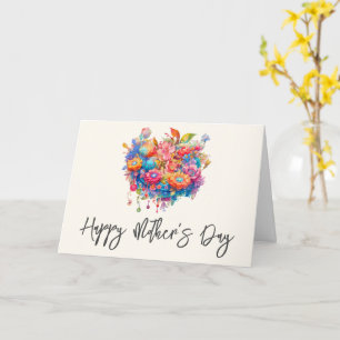 Carte Bouquet de fleurs d'été Fantaisiste Bohème Fête de
