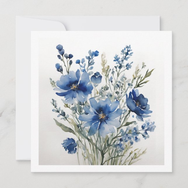 Carte Bouquet de fleurs Elégante aquarelle (Devant)