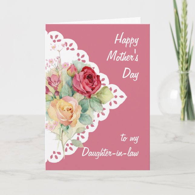 Carte Bouquet de fleurs Fille belle-fille Fête des Mères (Devant)