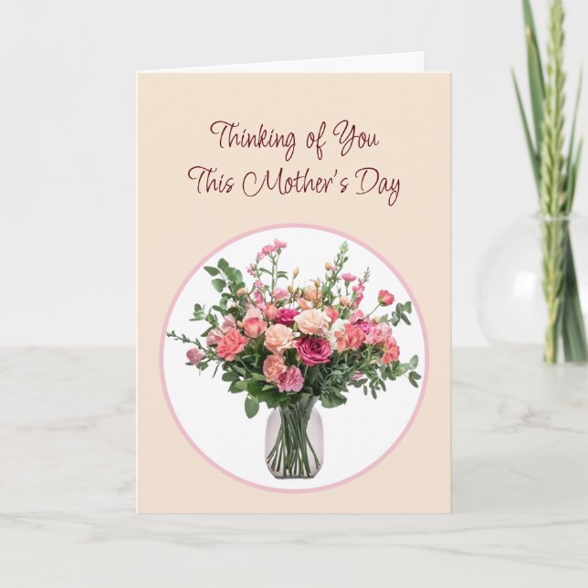 Carte Bouquet de fleurs pour la fête des mères lointaine (Devant)