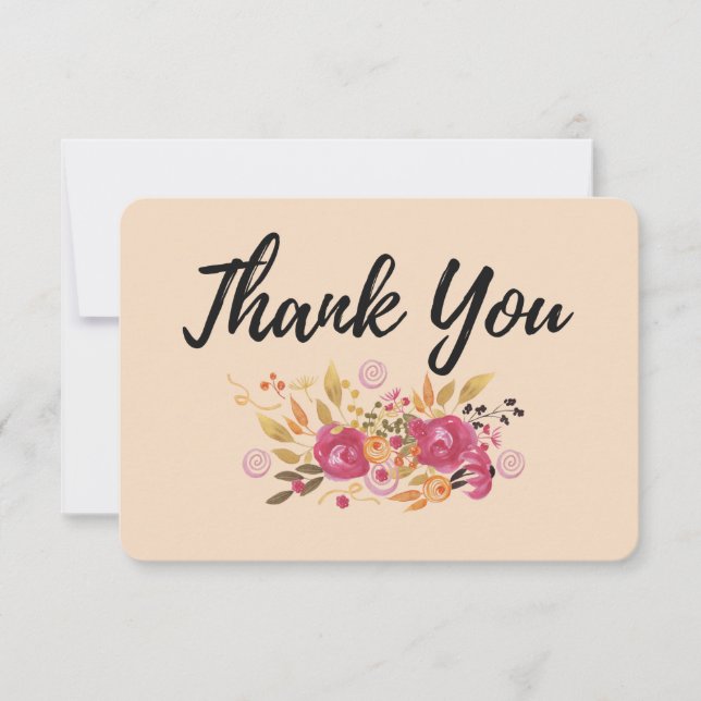 Carte Bouquet de fleurs rose et orange sur Arrière - pla (Devant)