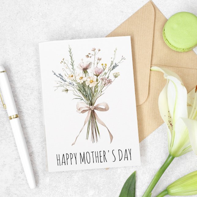 Carte Bouquet de fleurs sauvages pour la fête des mères (Créateur téléchargé)