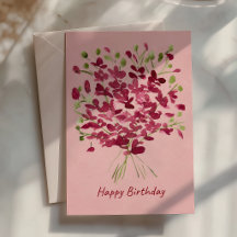 Bouquet de fleurs sauvages roses aquarelle pour an