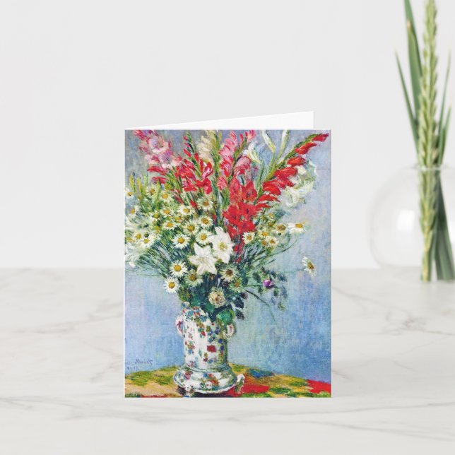 Carte Bouquet de Gadiolas Lilies et Dasies Claude Monet (Devant)