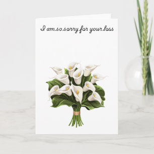 Carte Bouquet de lys calla blancs Je suis désolé pour vo