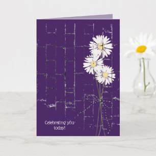 Carte bouquet de marguerite à l'anniversaire de la briqu