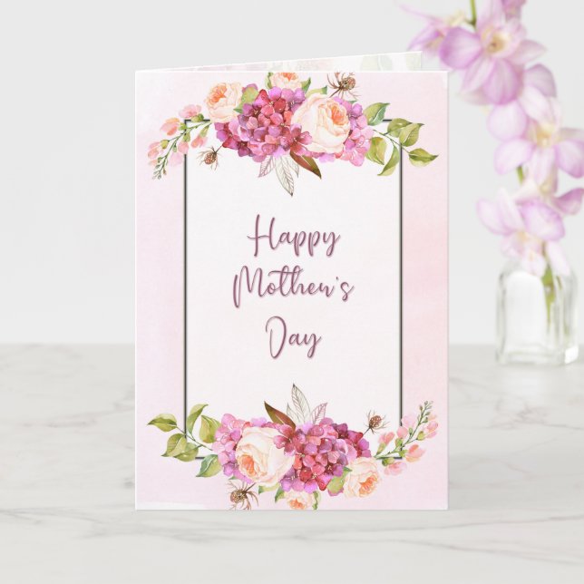 Carte Bouquet de printemps Bonne fête des mères (Orchidée)