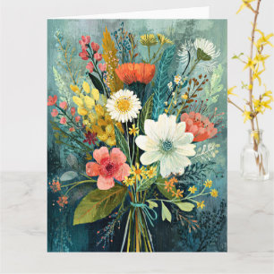 Carte Bouquet de printemps coloré