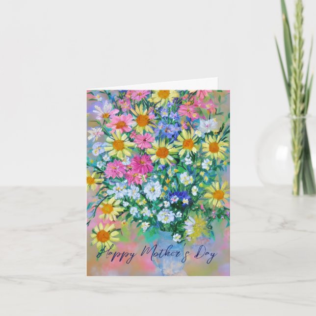 Carte Bouquet de printemps coutume Fête des mères (Devant)