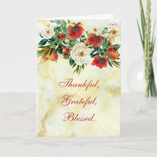 Carte Bouquet de remerciement à l'aquarelle pour Thanksg (Devant)