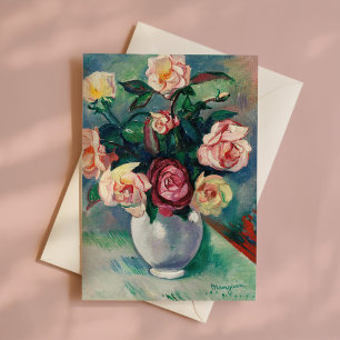 Carte Bouquet de Rose   Henri Manguin