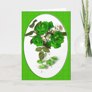 Carte Bouquet de roses vertes de la Saint Patrick