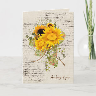 Carte Bouquet de tournesol en brique