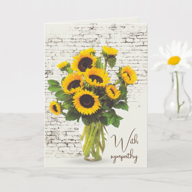 Carte Bouquet de tournesol Sympathy sur brique (Petite plante)