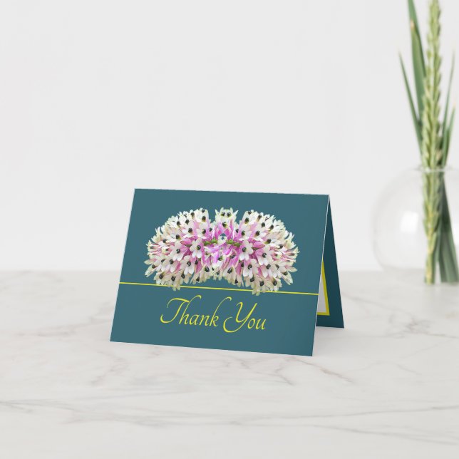 Carte Bouquet d'orchidée blanche exotique jaune vert Mer (Devant)
