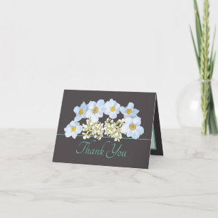 Carte Bouquet d'orchidée chic à la menthe grise Merci