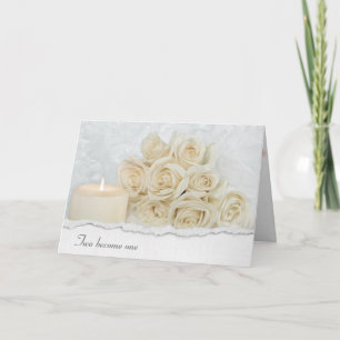 Carte Bouquet et bougie de la Rose mariage