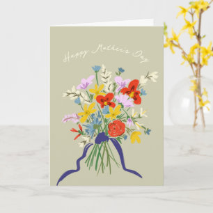 Carte Bouquet floral aquarelle pour la fête des mères