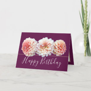 Carte Bouquet floral chic rose Dahlia Fleurs Anniversair