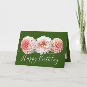 Carte Bouquet floral chic rose Dahlia Fleurs Anniversair