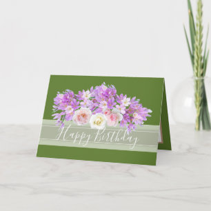 Carte Bouquet floral chic Rose & Fleurs crocus Anniversa