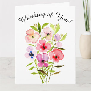 Carte Bouquet floral d'aquarelle Pensez à votre photo
