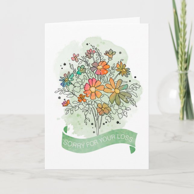Carte Bouquet floral de couleur pastel (Devant)