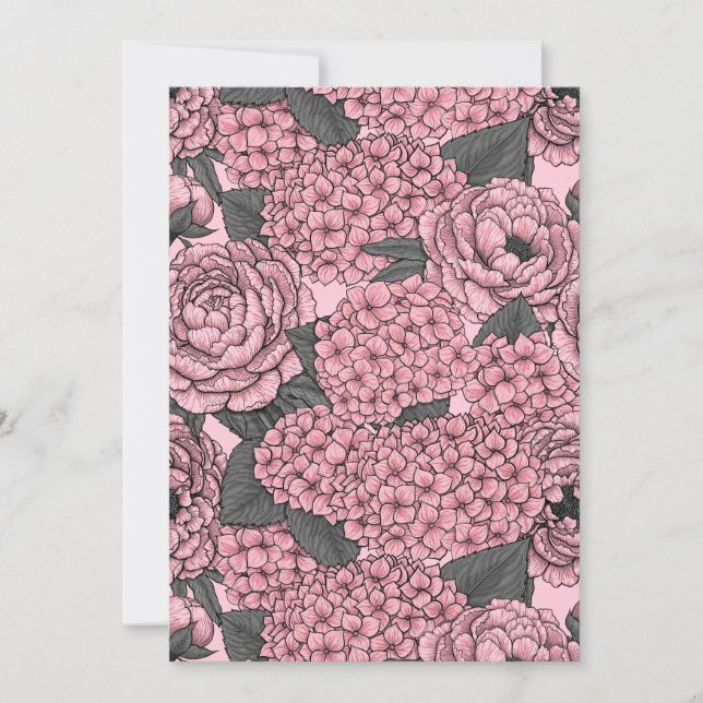 Carte Bouquet floral en rose (Devant)