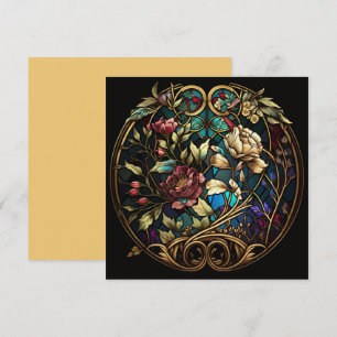 Carte Bouquet floral en verre tendu