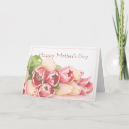 Carte Bouquet floral rose rose moderne Fête des mères