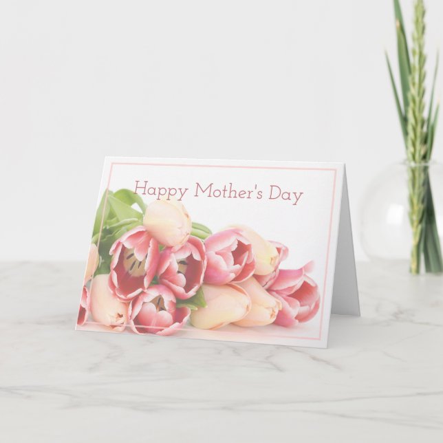 Carte Bouquet floral rose rose moderne Fête des mères (Devant)