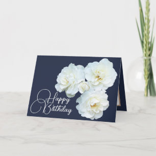 Carte Bouquet floral Roses blanches Fleur Fille Annivers