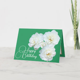 Carte Bouquet floral Roses blanches Fleur Fille Annivers